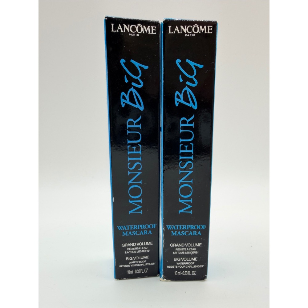 Lancôme Mascara Monsieur Big Waterproof 2 Pack Bundle 0.33 oz 01 Black New